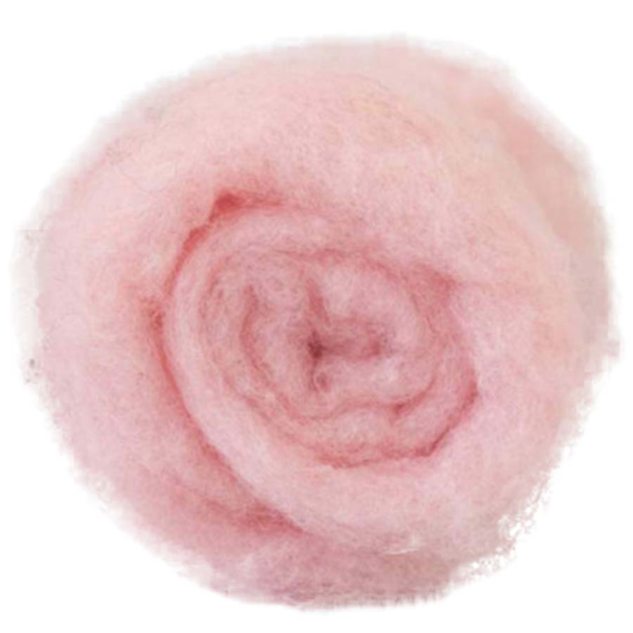 Carded Felt Wool Needle Felting Carded Batt Pink Candyfloss Maori DHG Powder