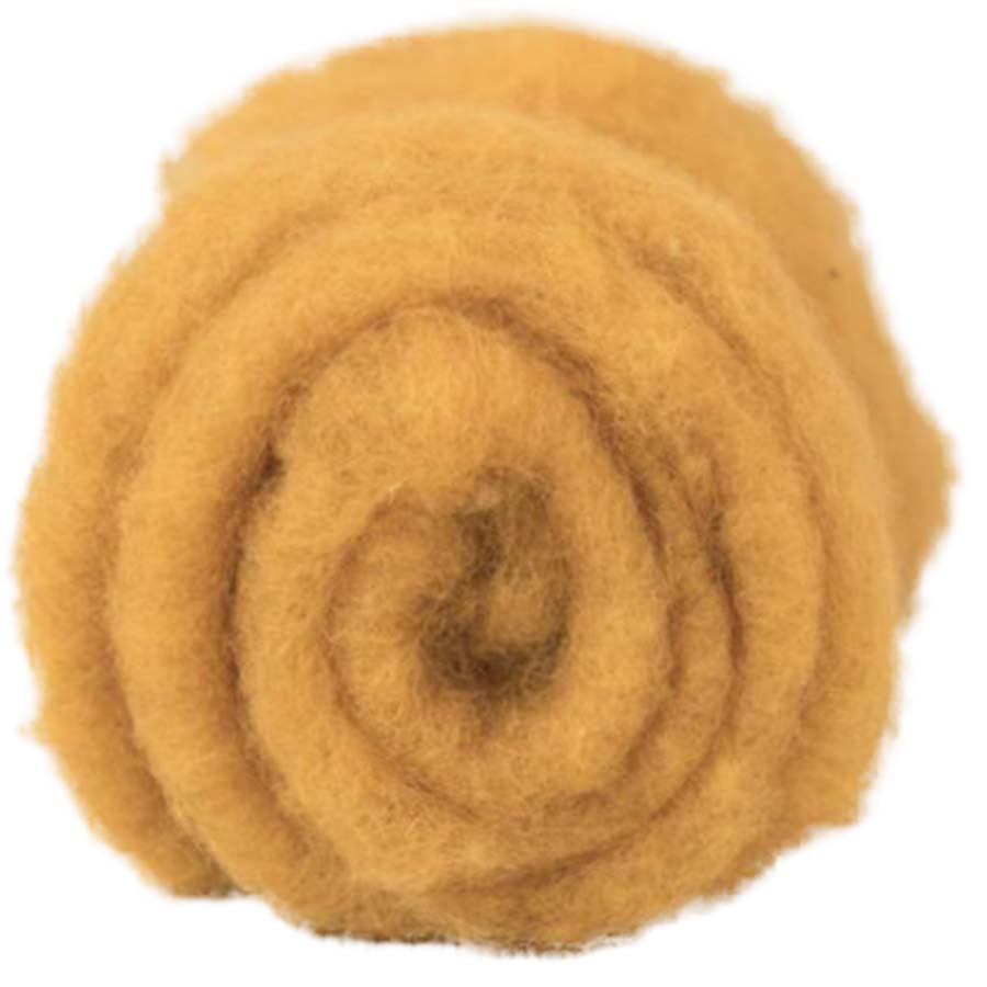 Carded Felt Wool Needle Felting Carded Batt Maori DHG Saffron