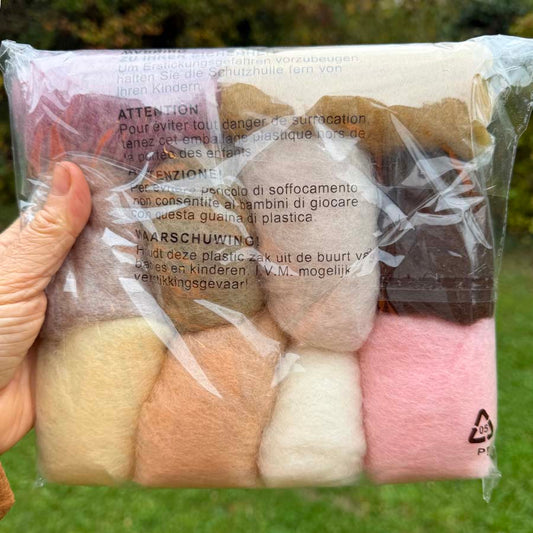 Carded Needle Felting Wool Shade Packs The Felt Box ® 100g -last chance