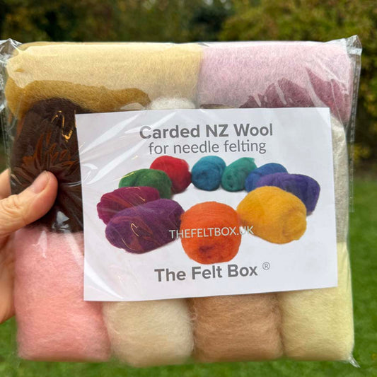 Carded Needle Felting Wool Shade Packs The Felt Box ® 100g -last chance