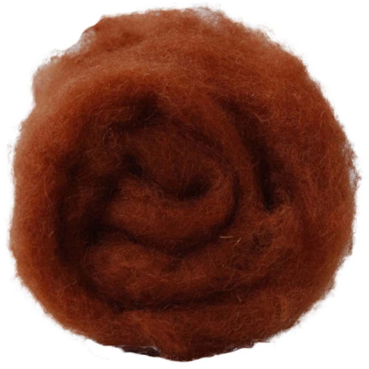 Carded Felt Wool Needle Felting Carded Batt Rust Orange Brown Maori DHG Siena