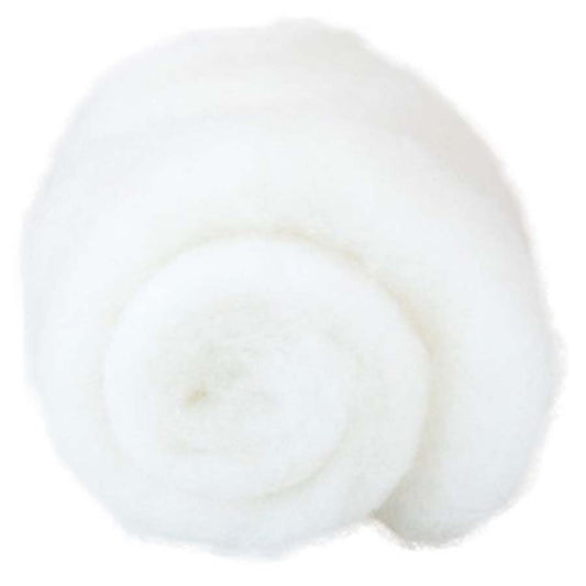 Carded Felt Wool Needle Felting Carded Batt White Maori DHG Snow