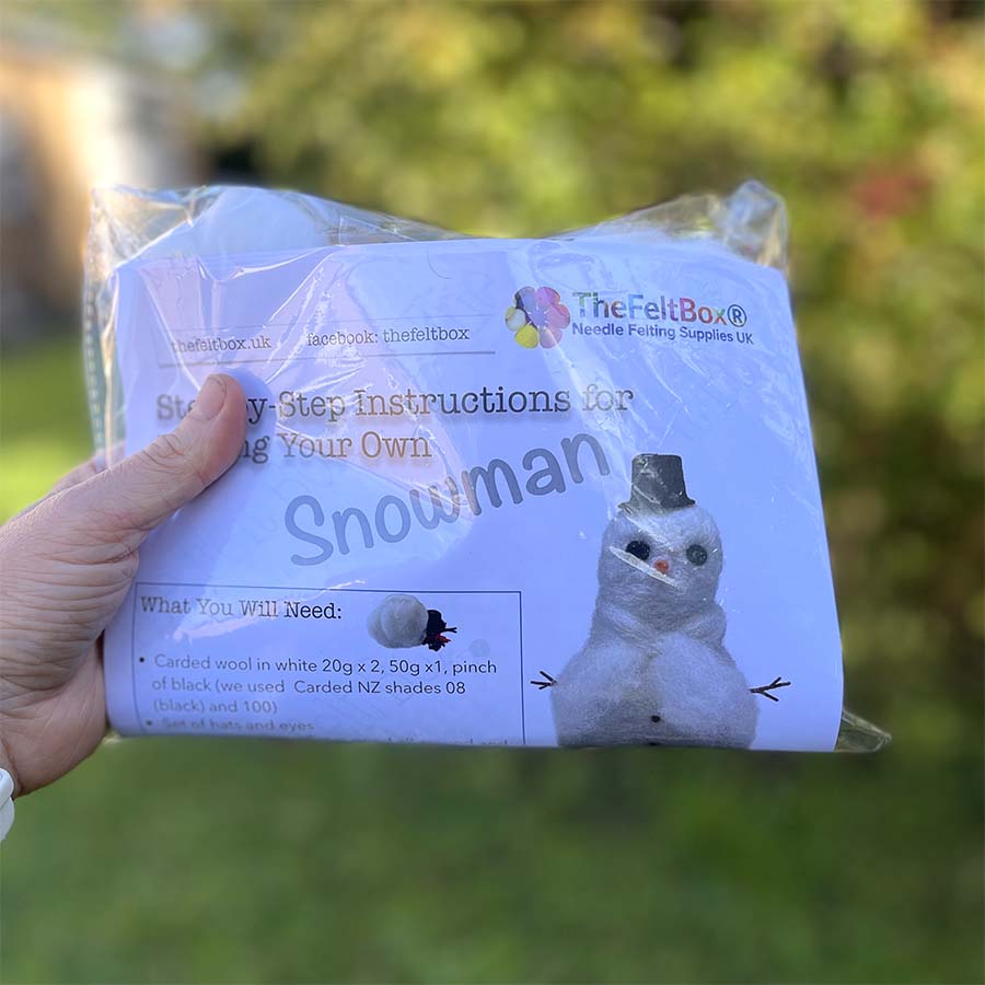 Snowman Needle Felting SET (Not Included Needles Sponge) The Felt Box Makes 3 Easy