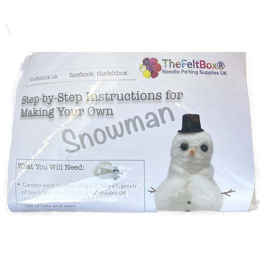Snowman Needle Felting SET (Not Included Needles Sponge) The Felt Box Makes 3 Easy
