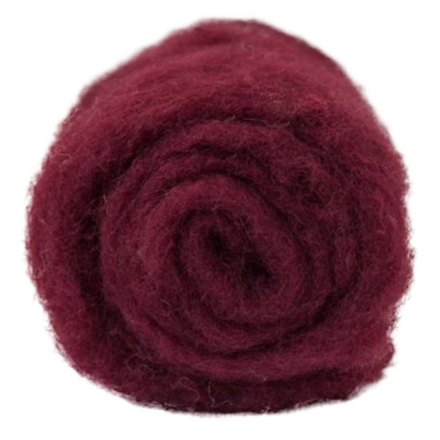 Carded Felt Wool Needle Felting Carded Batt Red Berry Wine Magenta Maori DHG Soft Fruit