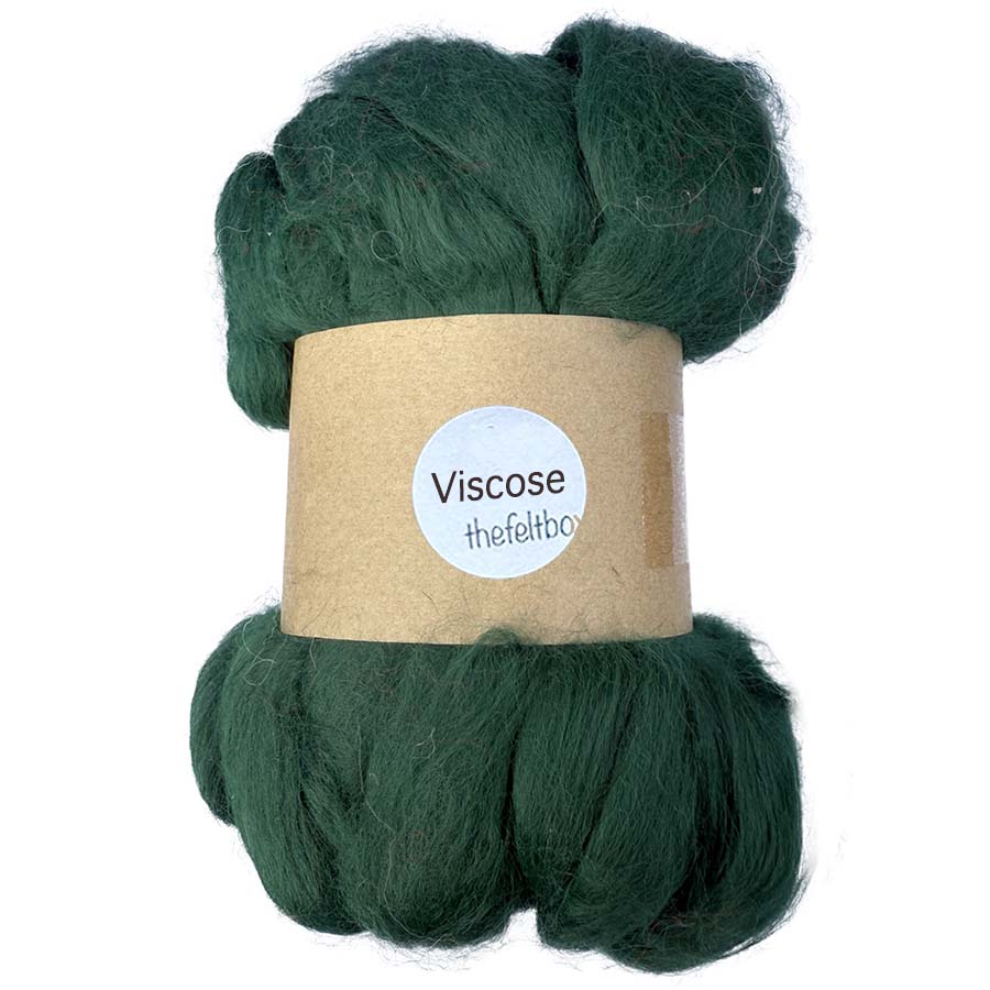 Viscose MATT Roving for Felting Spinning  Dark Green 100g