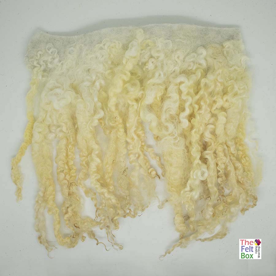 Curly Wool Locks on Cloth (04)- Rustic Cream | Needle Felting Supplies UK