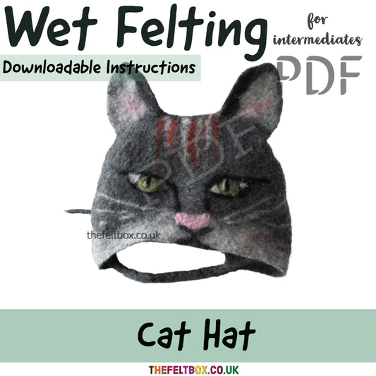 PDF Tutorial.  Wet Felting Cat Hat  PDF