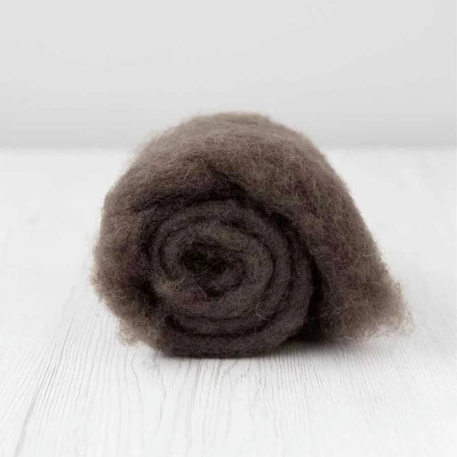 Carded Felt Wool Needle Felting Carded Batt Brown Beige Taupe Maori DHG Beaver