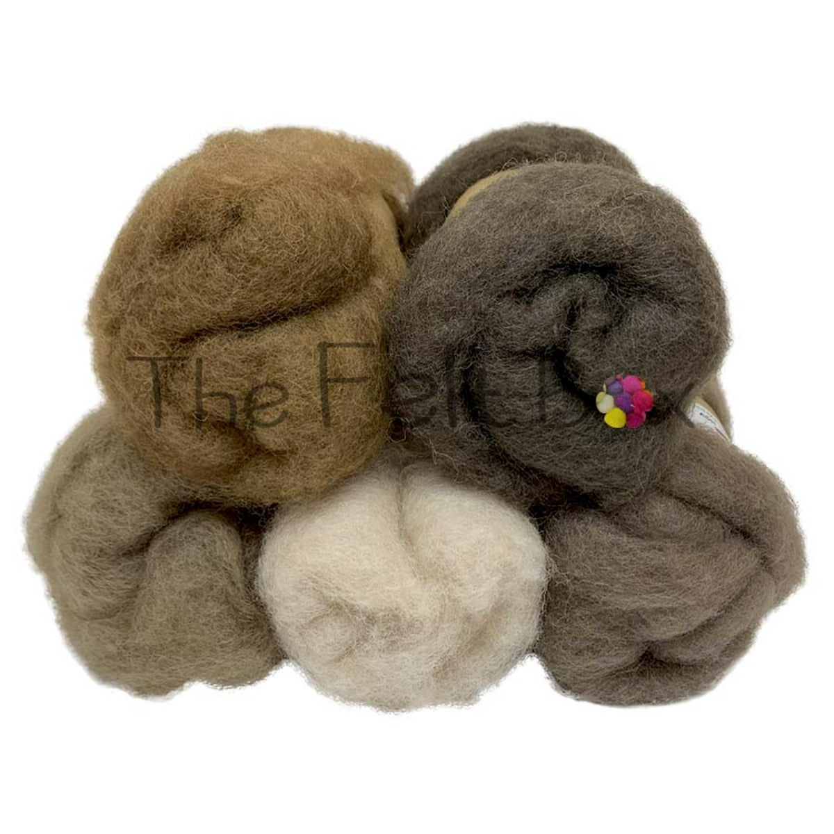 Carded Felting Wool Shades Maori (DHG) Beige Mix 20g x 5