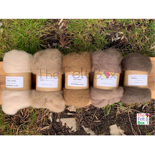 Carded Felting Wool Shades Maori (DHG) Beige Mix 20g x 5
