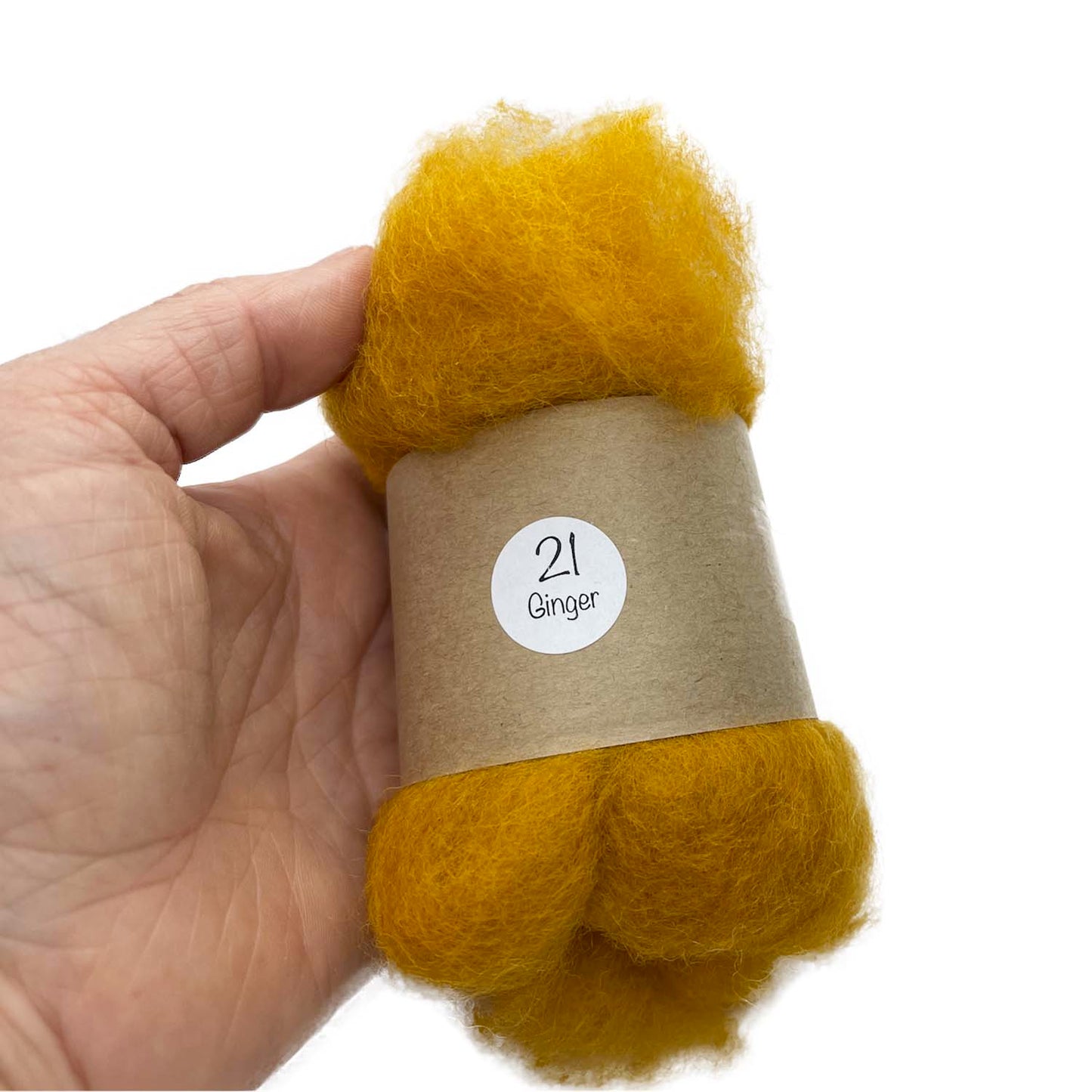 Carded Wool For Felting, Needle Felting Batting, Ginger  ( 21 )