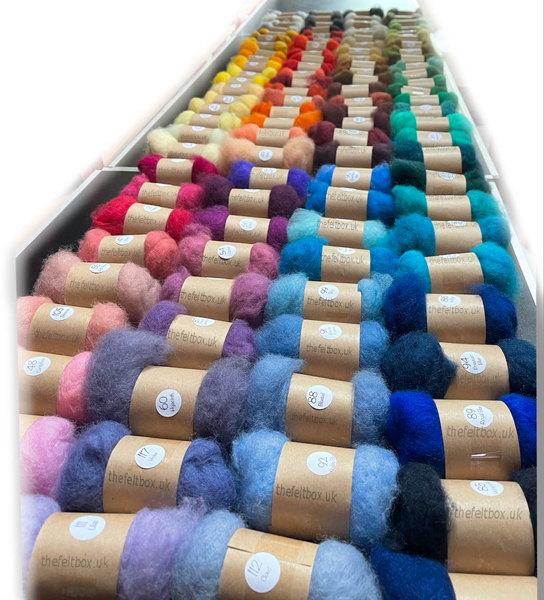 Carded Felt Needle Felting Wool Bumper Bulk Workshop Starter 105 Colours x 50g