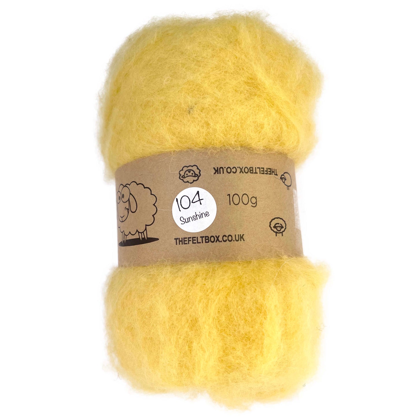 Carded Wool For Felting, Needle Felting Batting, Sunshine  ( 104 )