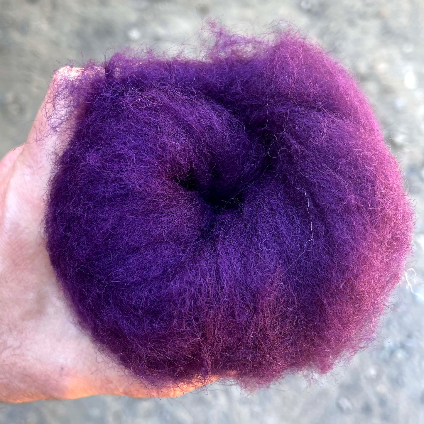 Carded Wool For Felting, Needle Felting Batting, Aubergine  ( 106 )