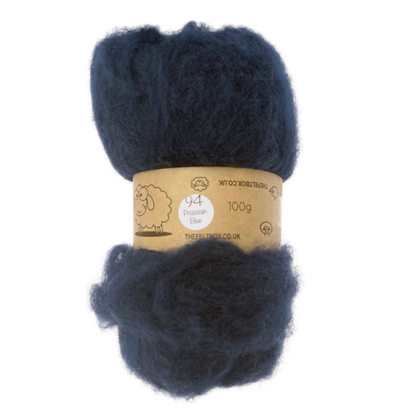 Carded Wool For Felting, Needle Felting Batting, Prussian Blue  ( 94 )