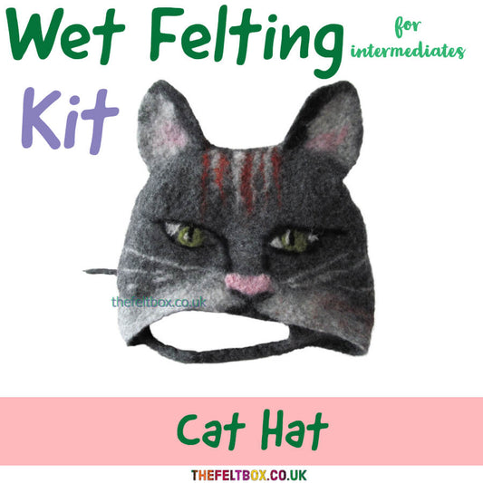 Wet Felting Kit. Intermediate. Animal Cat Hat