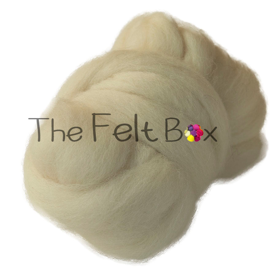 Wool Top Cheviot, Felting and Spinning Fibre, Cream