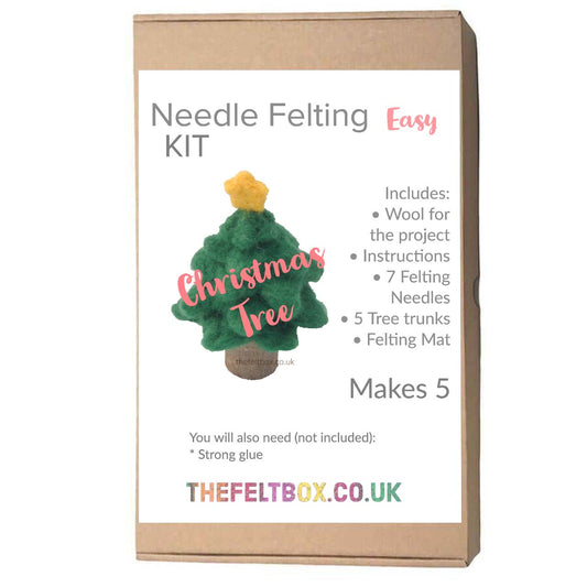 Needle Felting Kit- Christmas Tree. Makes five. Level -Easy