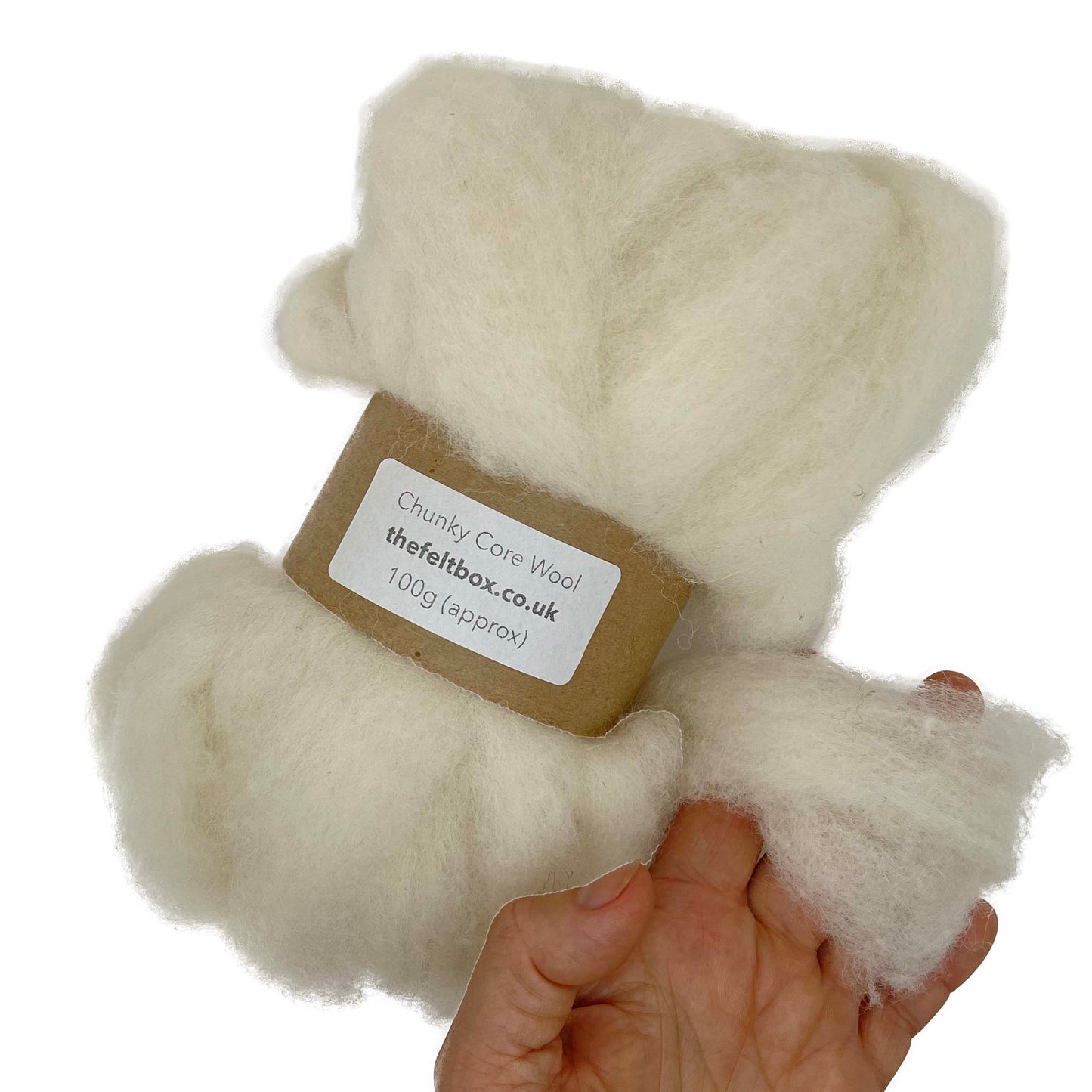 Core Wool Needle Felting Carded Sliver Bulky Felt Chunky Core Wool Cream Brown