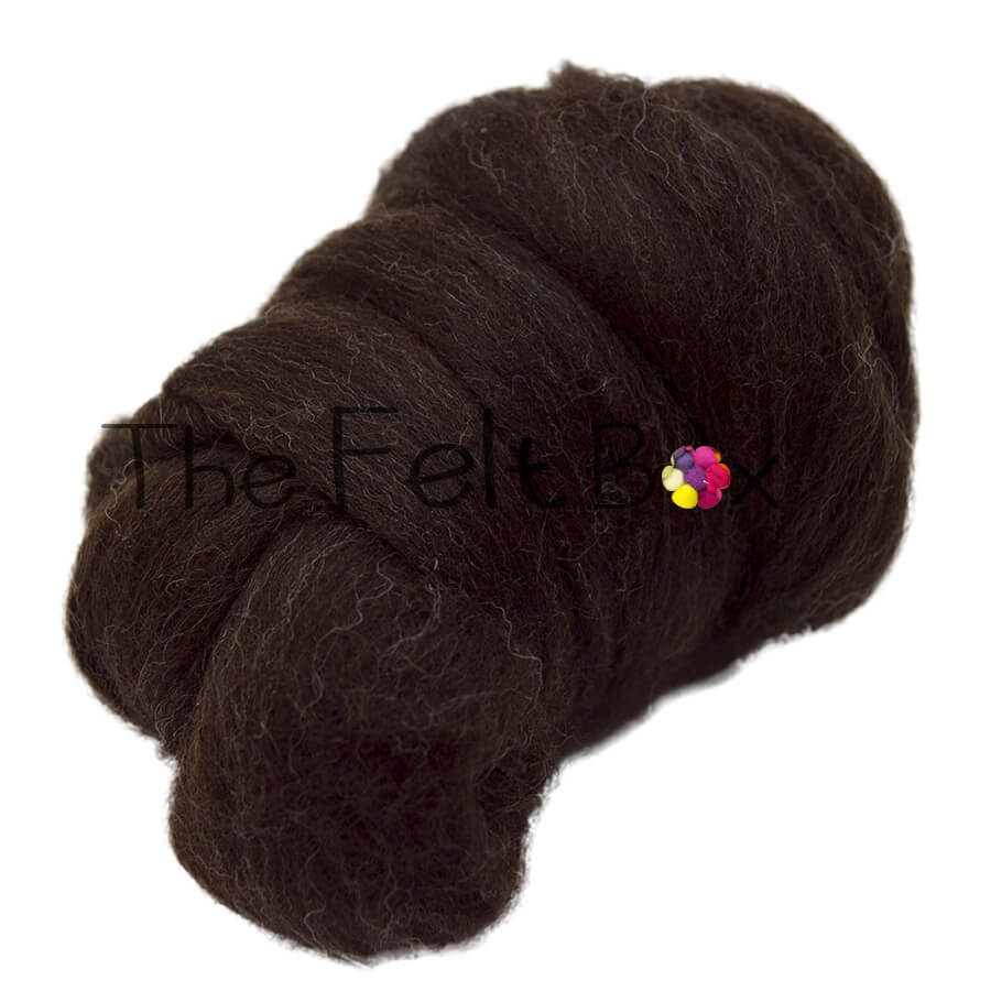 Wool Top, Corriedale Roving, Felting and Spinning Fibre, Brown
