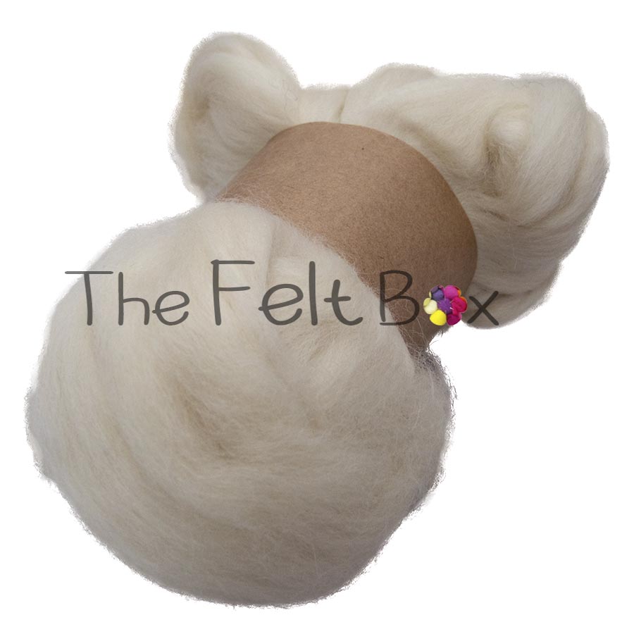 Wool Top, Corriedale Roving, Felting and Spinning Fibre, Cream