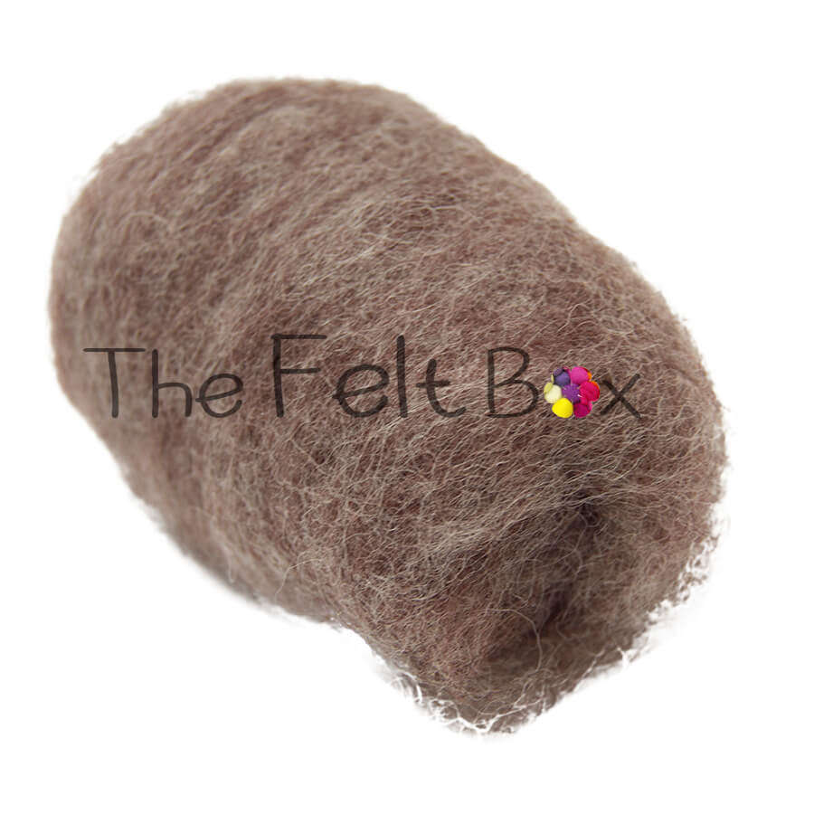 Carded Wool For Felting, Needle Felting Batting, Mottled Brown  ( 103 )