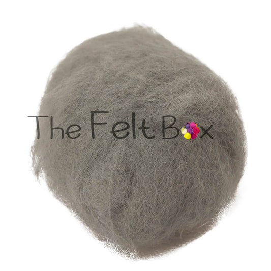 Carded Wool For Felting, Needle Felting Batting, Silver Grey  ( 11 )