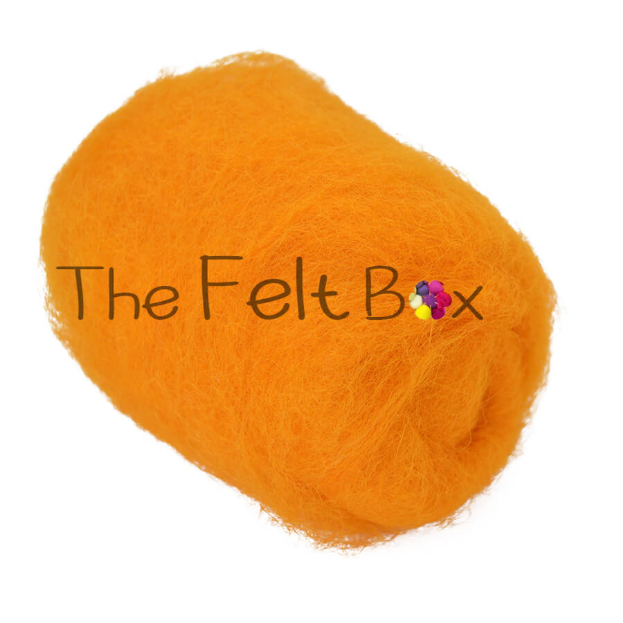 Carded Wool For Felting, Needle Felting Batting, Marigold  ( 12 )