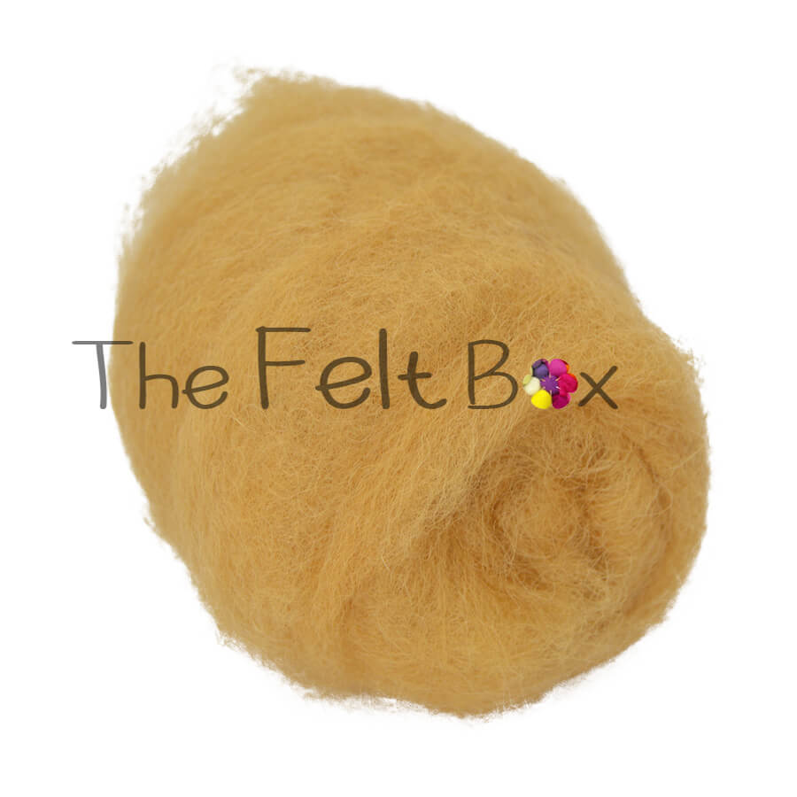 Carded Wool For Felting, Needle Felting Batting, Camel  ( 19 )