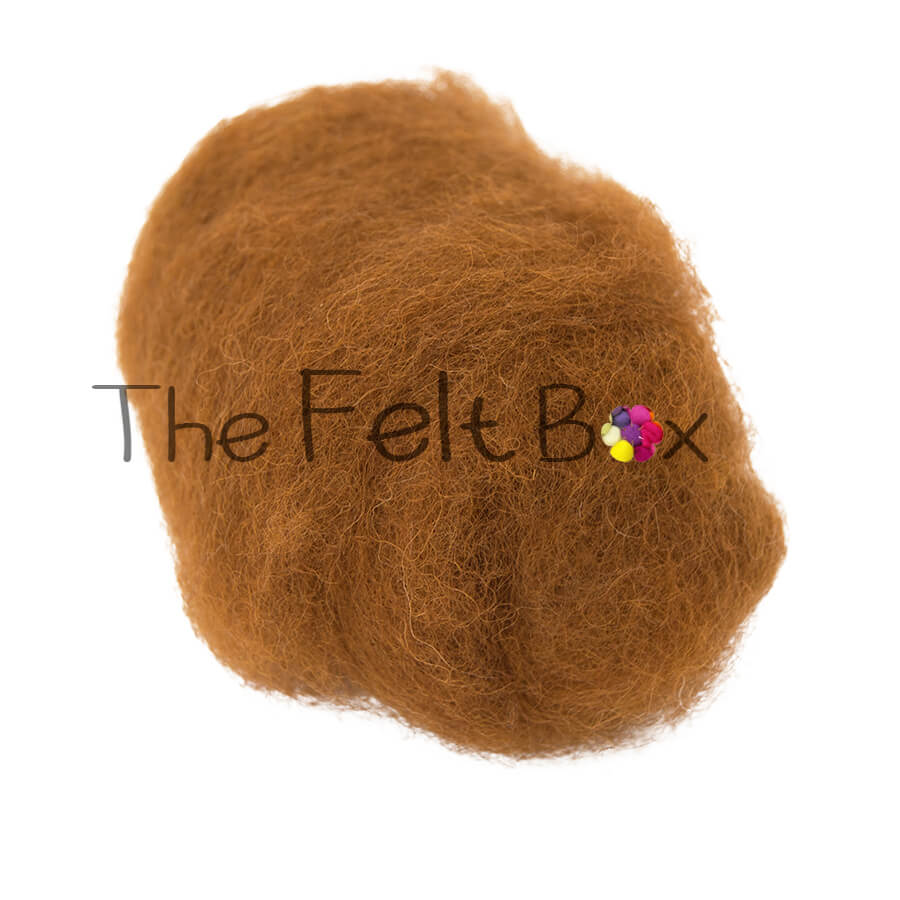 Carded Wool For Felting, Needle Felting Batting, Chestnut  ( 23 )