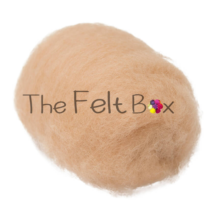 Carded Wool For Felting, Needle Felting Batting, Nude  ( 49 )