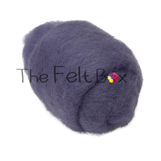 Carded Wool For Felting, Needle Felting Batting, Hyacinth  ( 60 )