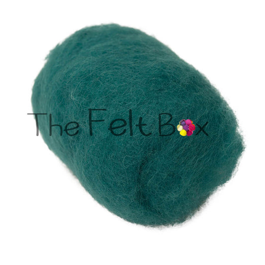 Carded Wool For Felting, Needle Felting Batting, Turquoise  ( 64 )