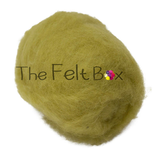 Carded Wool For Felting, Needle Felting Batting, Pear Green  ( 75 )
