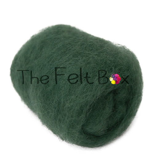 Carded Wool For Felting, Needle Felting Batting, Fern  ( 80 )