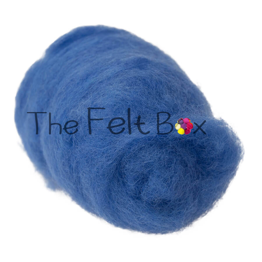 Carded Wool For Felting, Needle Felting Batting, Cornflower  ( 90 )
