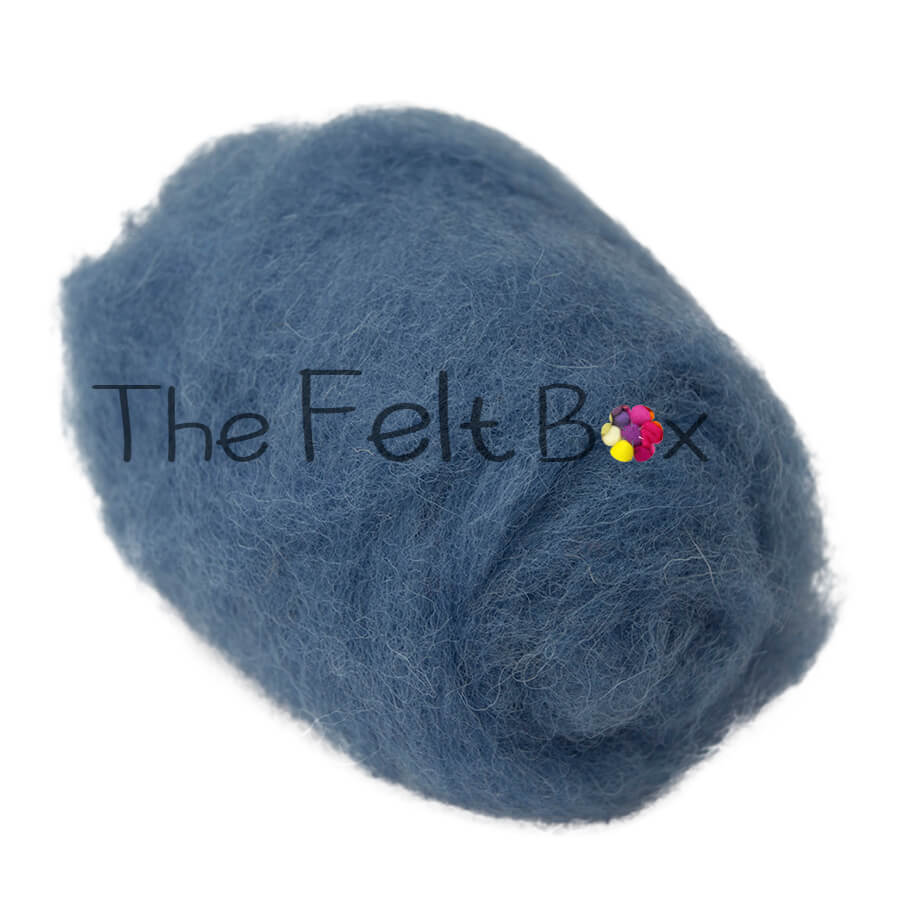 Carded Wool For Felting, Needle Felting Batting, Bleu de France  ( 91 )
