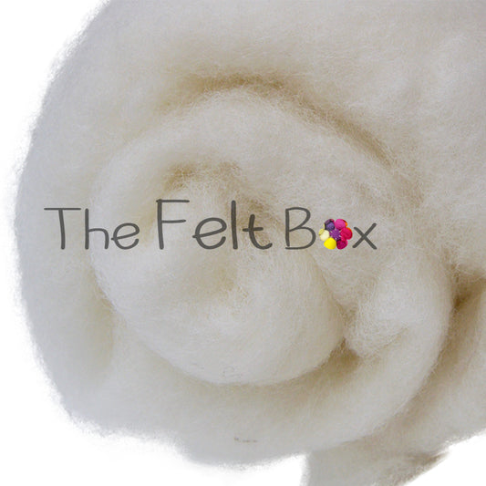Carded Batts Corriedale Natural Cream Needle Felting Core Wool 200g