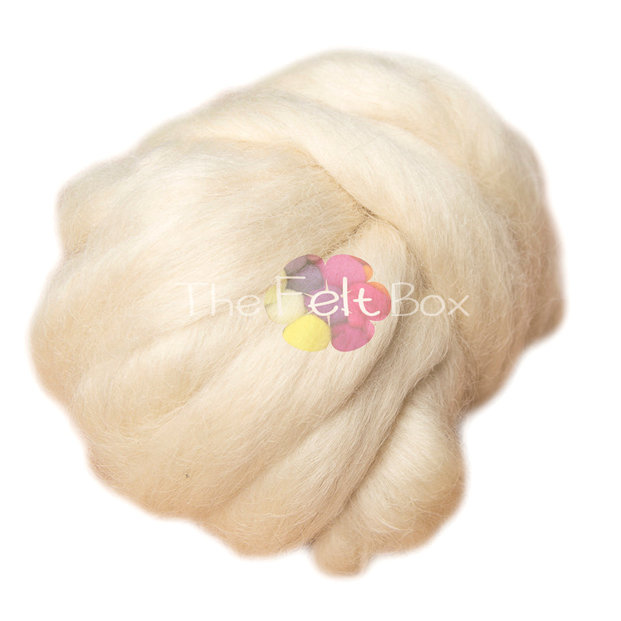 Wool Top, Teeswater Wool Top, Felting and Spinning Fibre, Cream