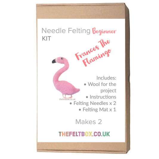 Needle Felting Kit- Frances the Flamingo. Makes two. Level -Beginner