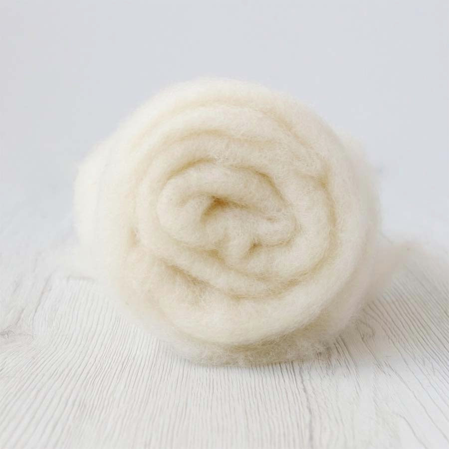 Carded Felt Wool Needle Felting Carded Batt Cream Off White Skin Maori DHG Ivory