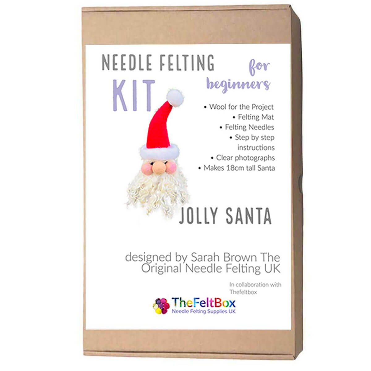 Needle Felting Santa Kit Beginners - Jolly Santa by Sarah Brown
