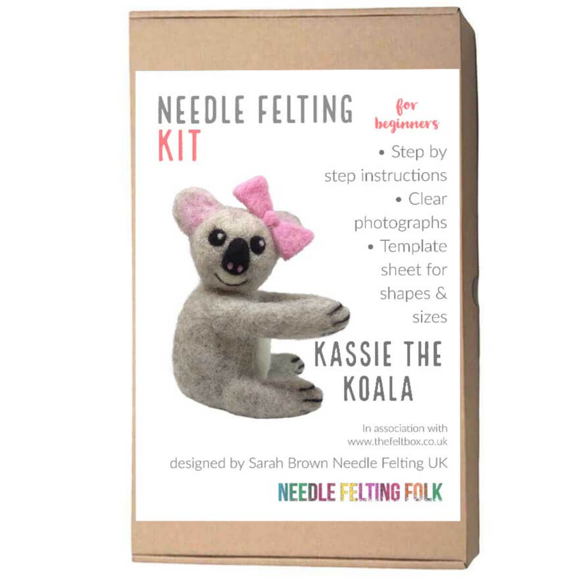 Needle Felting Kit. Beginner. Kassie the Koala by Sarah Brown. Makes Two