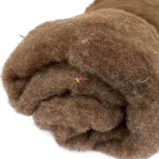 Carded Batt Shetland Core Wool Moorit Natural Brown