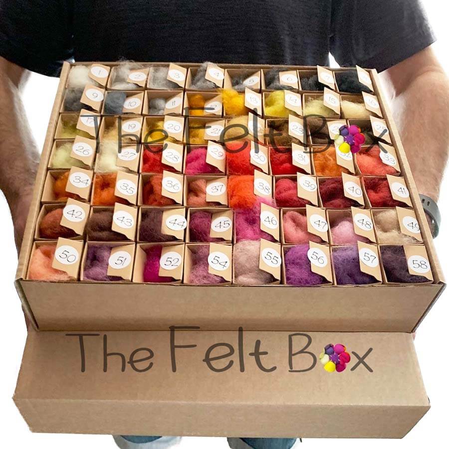 Carded Felting Wool Multi Colour Set Needle Painting Palette The Felt Box ® 111 pc