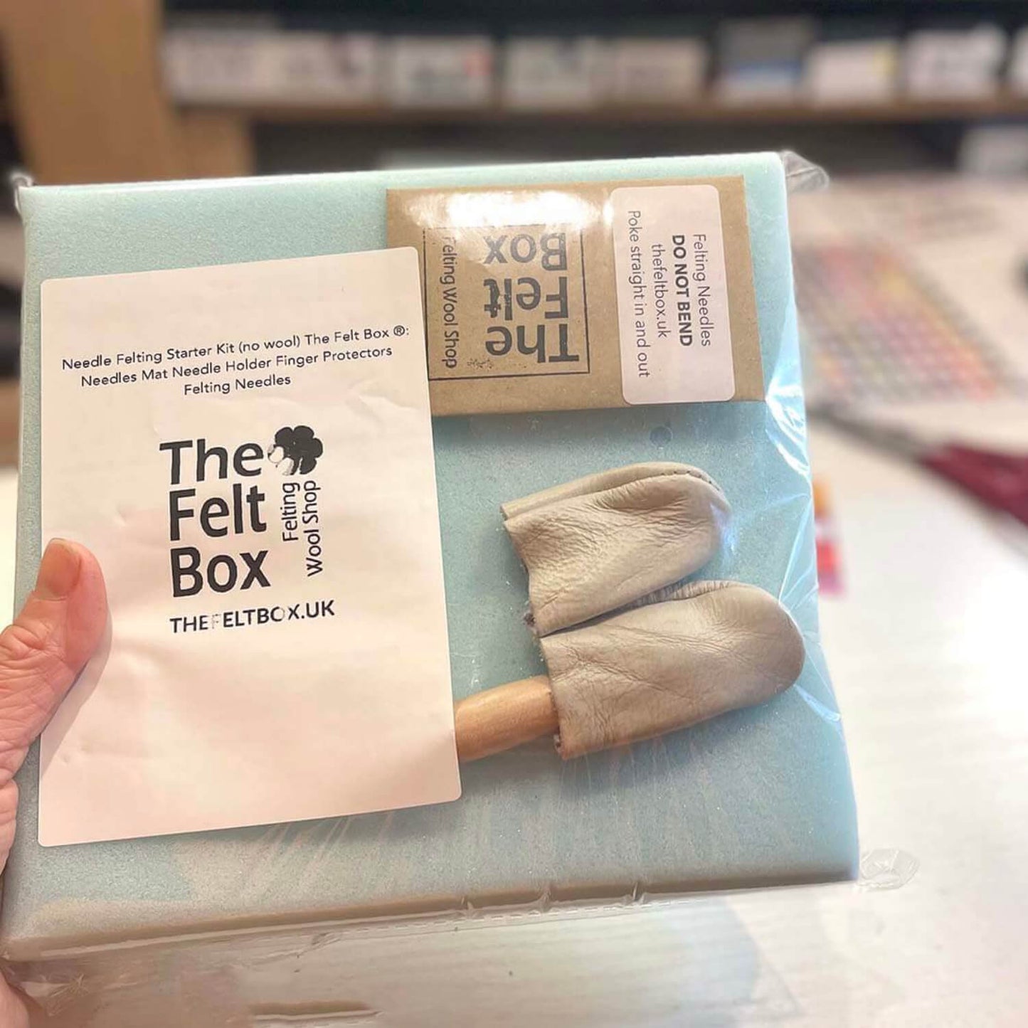 Needle Felting Starter Kit (no wool) The Felt Box ®: Mat Needle Holder Finger Protectors Felting Needles