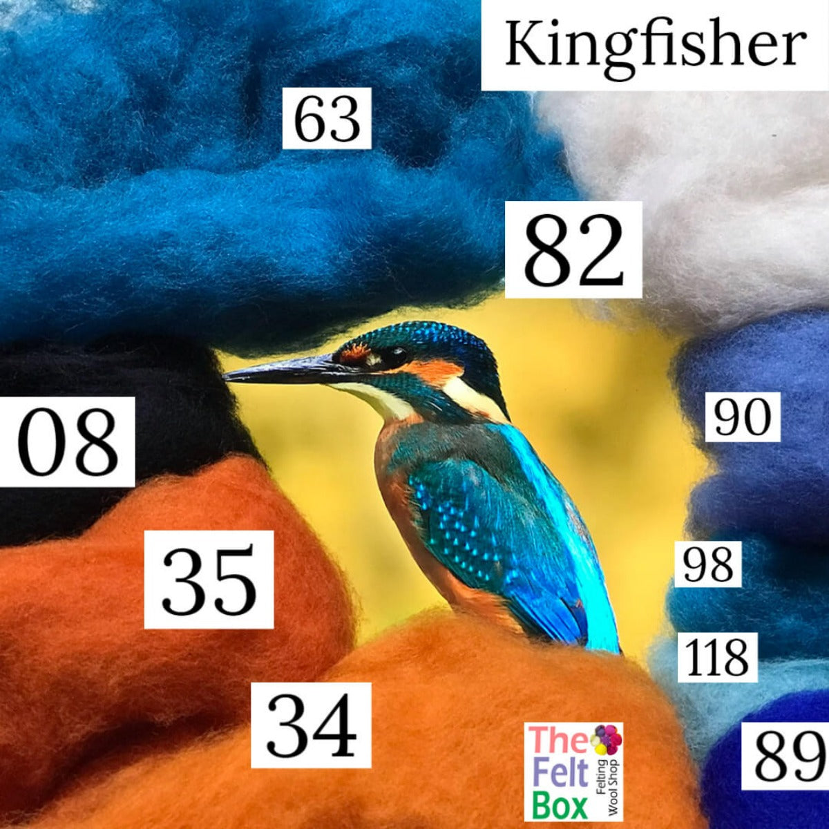 Felting Wool Set Kingfisher Wool Only 50g
