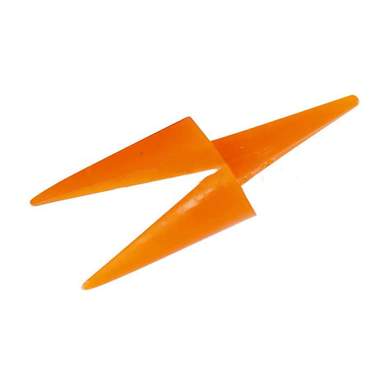 Orange plastic birds beak nose on a white background. needle felting accessory