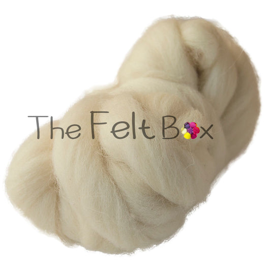 Wool Top Southdown, Felting and Spinning Fibre, Cream